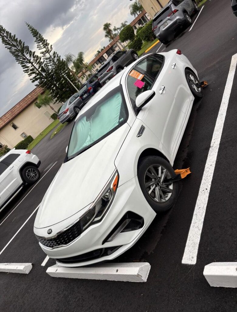 Booted Kia sedan