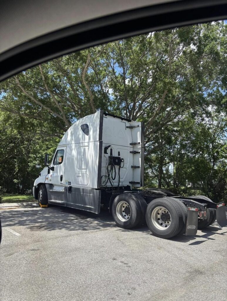 Booted semi-truck cab